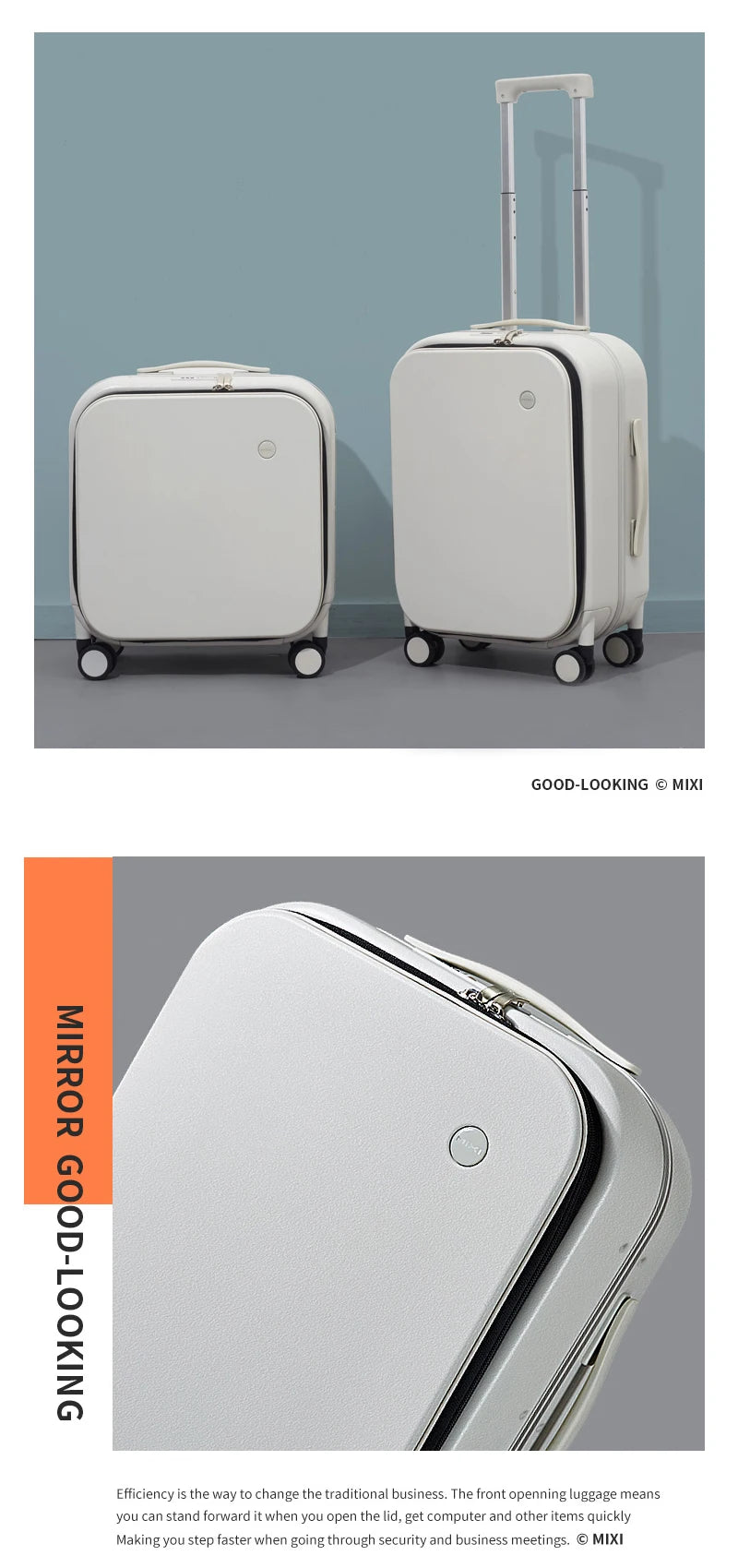 Mixi Patent Design Aluminum Frame Suitcase Carry On Rolling Luggage Beautiful Boarding Cabin 18 20 24 Inch M9260