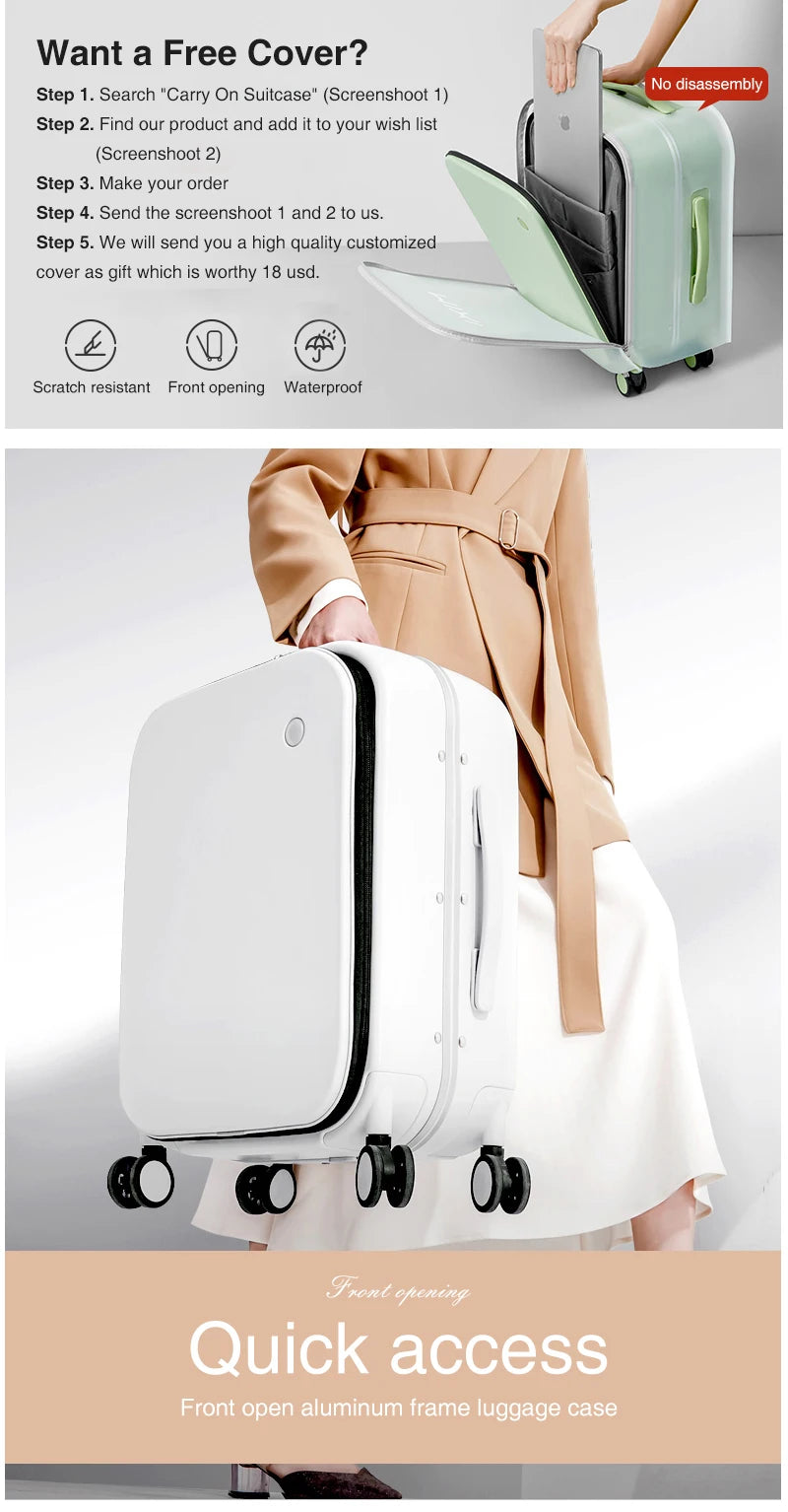Mixi Patent Design Aluminum Frame Suitcase Carry On Rolling Luggage Beautiful Boarding Cabin 18 20 24 Inch M9260