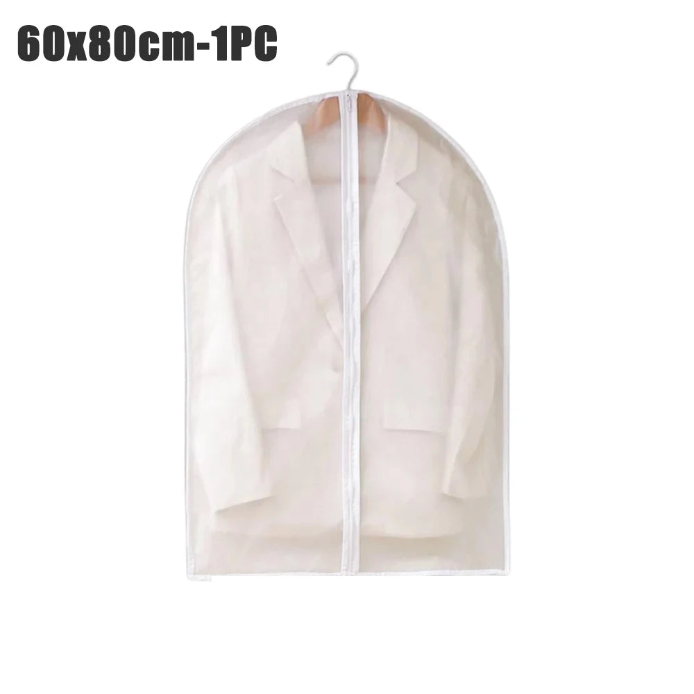 1-10PCS Clothes Dust Cover Transparent Thickened Washable Dust Bag PEVA Household Dust Cover Coat Suit Cover Hanging Clothes Bag