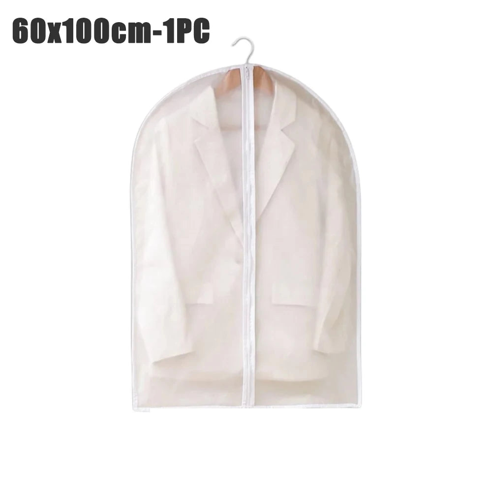 1-10PCS Clothes Dust Cover Transparent Thickened Washable Dust Bag PEVA Household Dust Cover Coat Suit Cover Hanging Clothes Bag