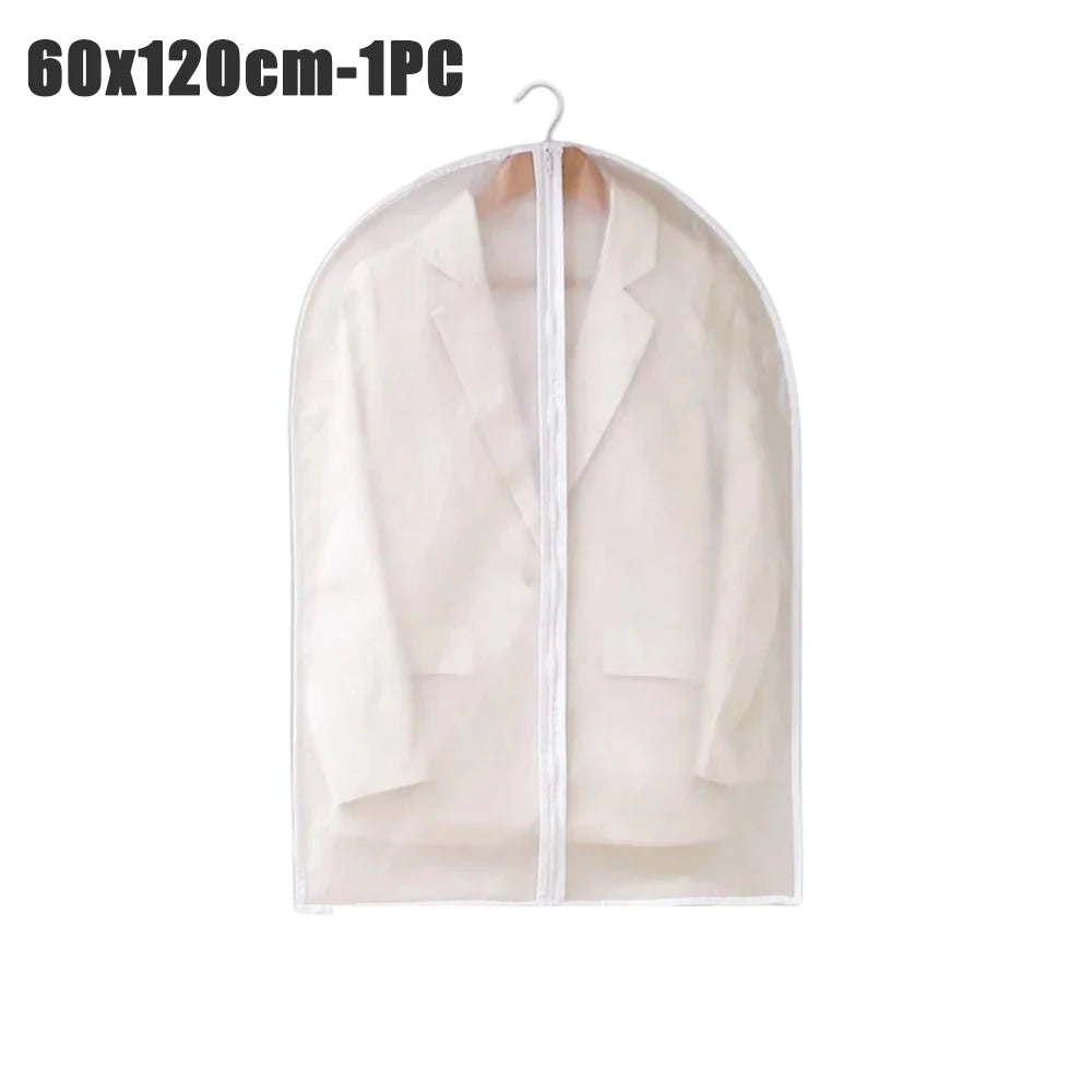 1-10PCS Clothes Dust Cover Transparent Thickened Washable Dust Bag PEVA Household Dust Cover Coat Suit Cover Hanging Clothes Bag
