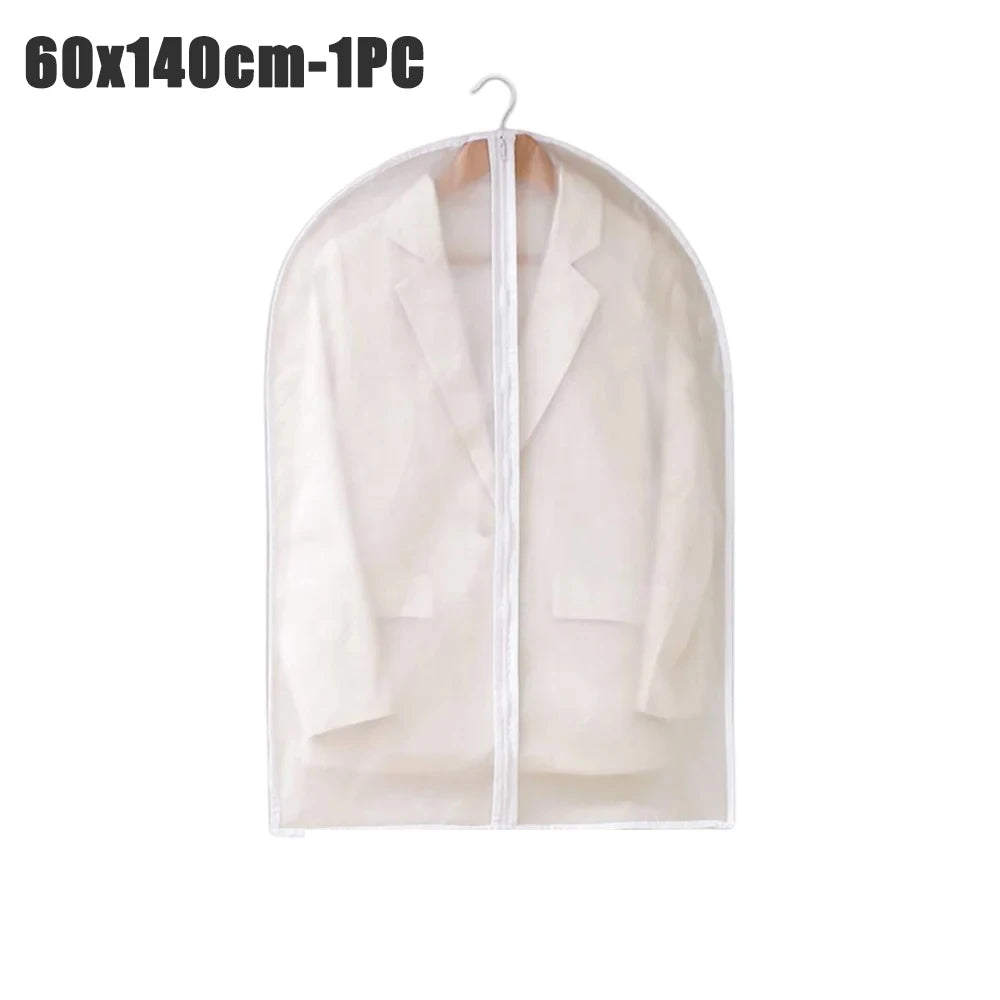 1-10PCS Clothes Dust Cover Transparent Thickened Washable Dust Bag PEVA Household Dust Cover Coat Suit Cover Hanging Clothes Bag