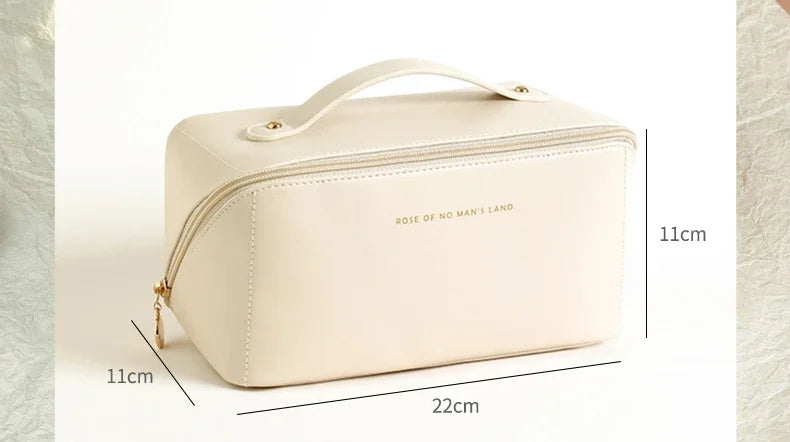 Large Capacity Cosmetic Bag Cosmetic Storage Bag PU Leather Portable Travel Toiletry Bag Women Cosmetic Bag Toiletries Organizer